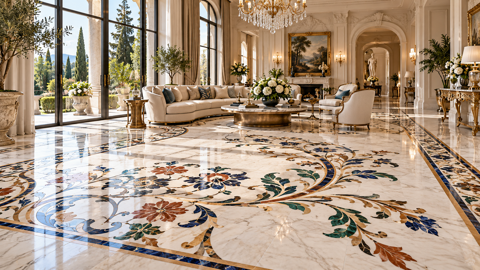 Featured bespoke marble inlay and architectural stonework; replace with approved banner image three